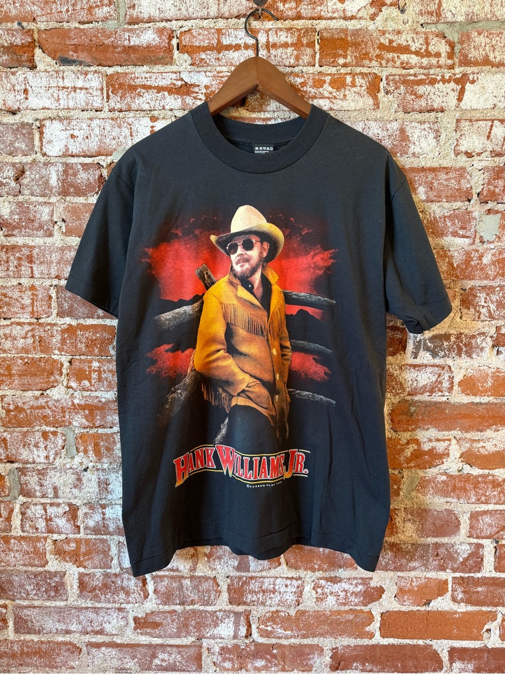 Vintage 90’s Hank Williams Jr Tour 1995 Bocephus Country Music T Shirt Large